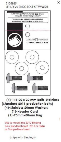 Liquid Force - 1/4-20 Bolt Kit / Schraubenset